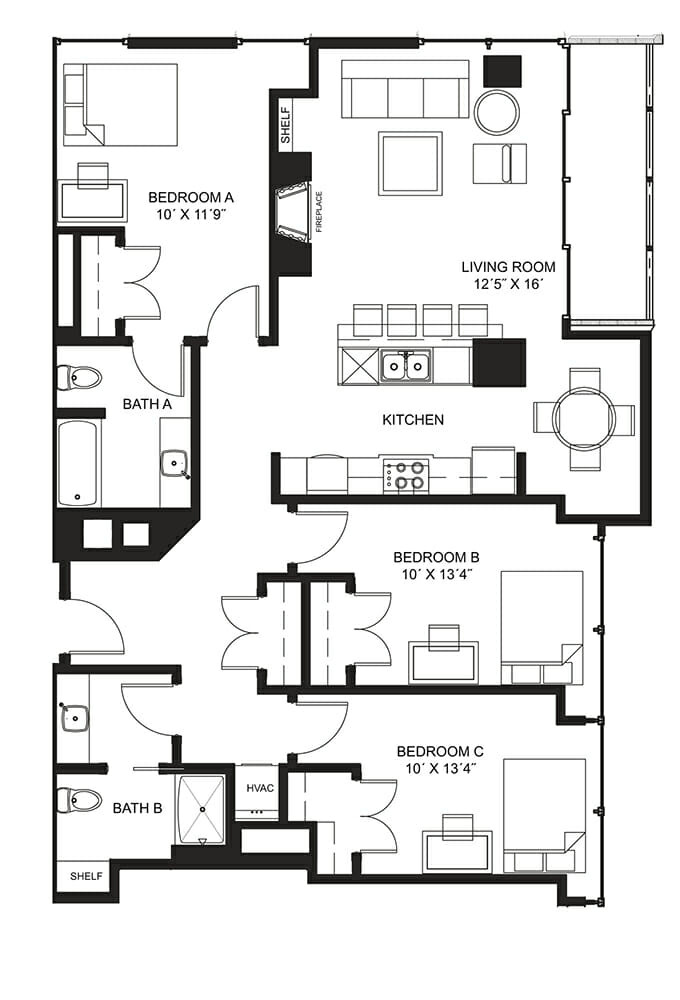 Lucky Apt. 1401 Floorplan
