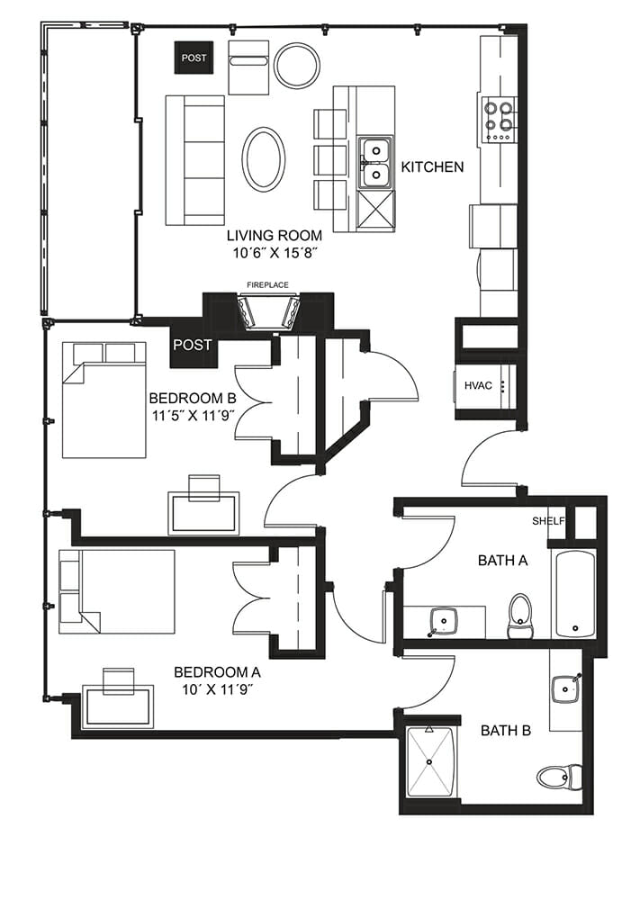 Lucky Apt. 1402 Floorplan