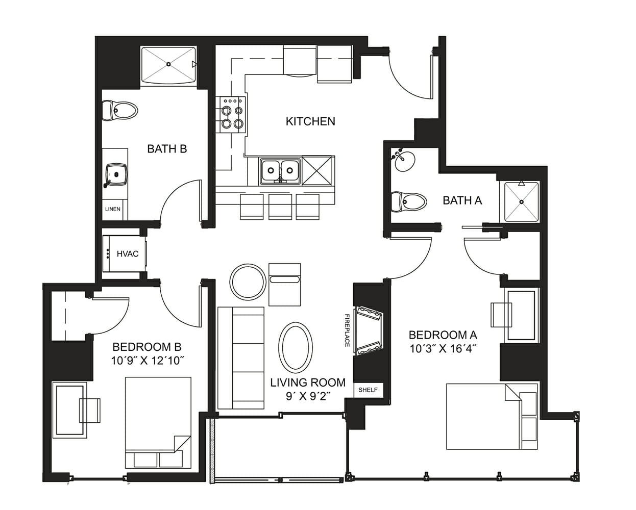 Lucky Apt. 1406 Floorplan