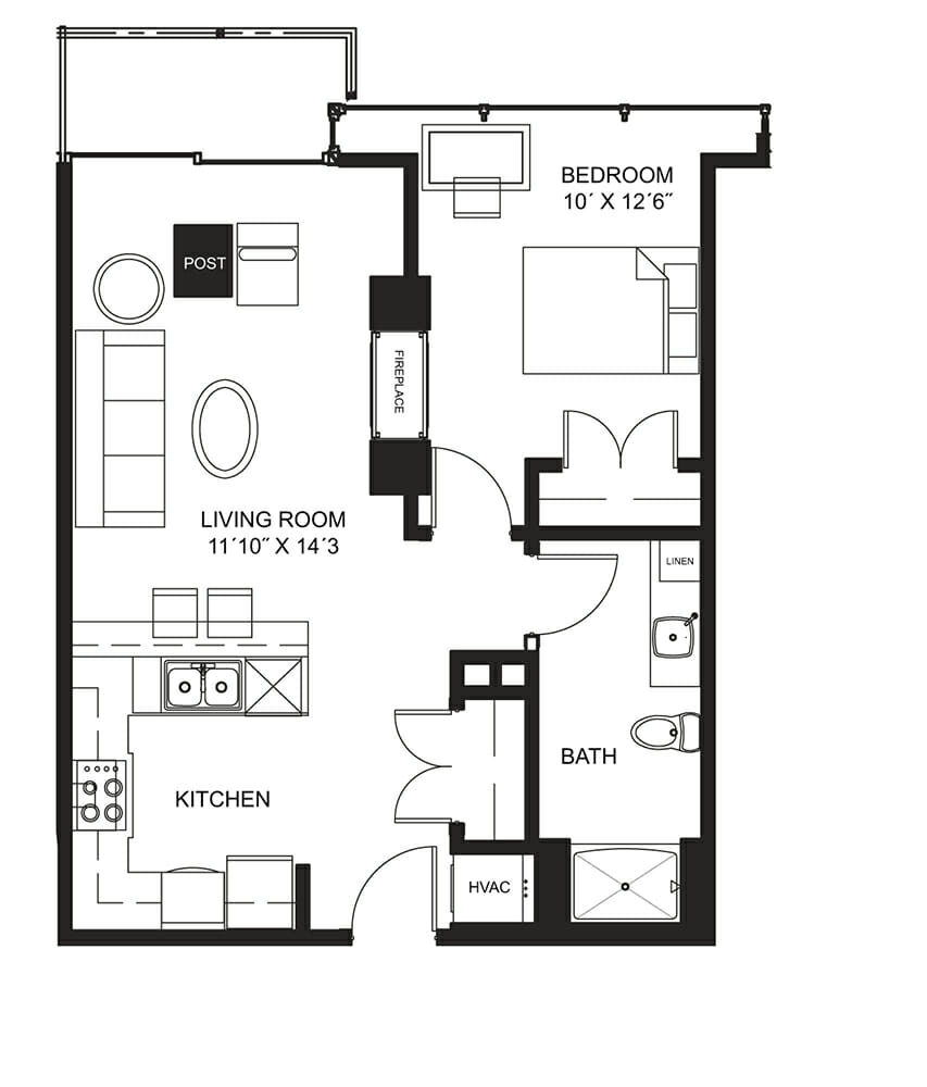 Lucky Apt. 1407 Floorplan