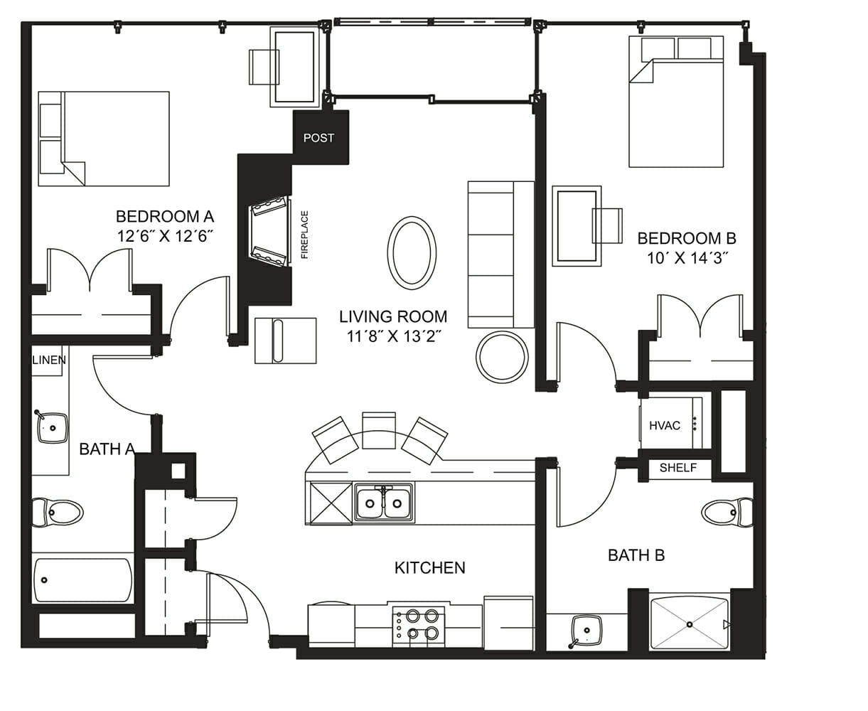 Lucky Apt. 1413 Floorplan