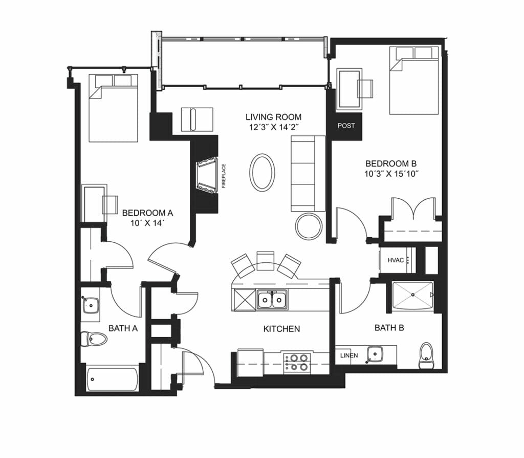 Lucky Apt. 1415 Floorplan