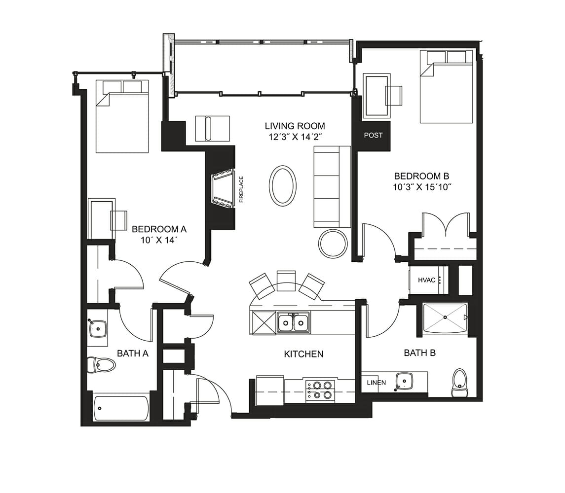 Lucky Apt. 1415 Floorplan