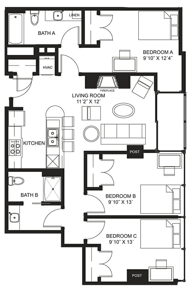 Lucky Apt. 1418 Floorplan