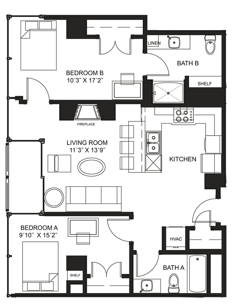 Lucky Apt. 1426 Floorplan