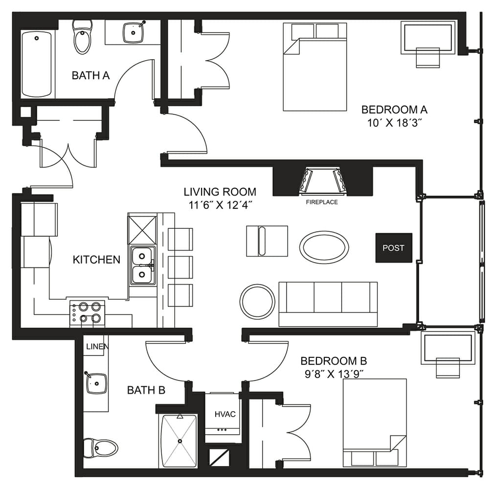 Lucky Apt. 1427 Floorplan