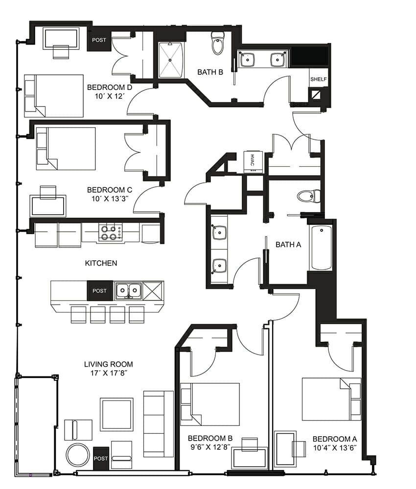 Lucky Apt. 1438 Floorplan