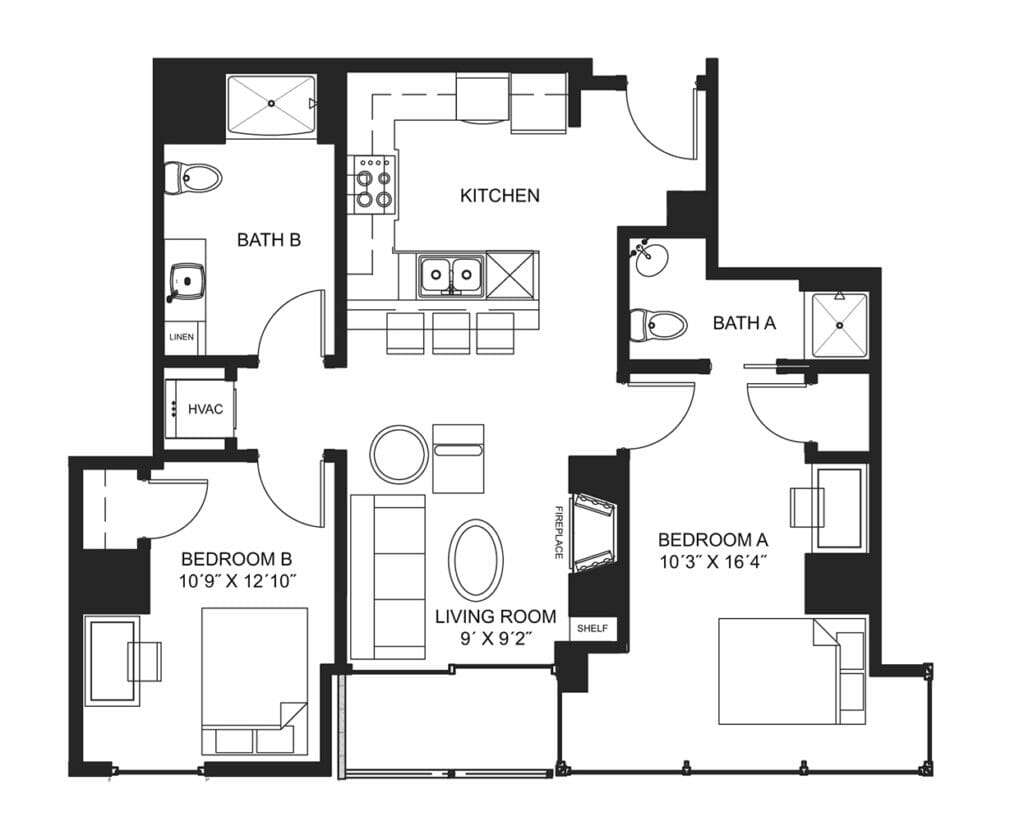 Lucky Apt. 1406 Floorplan